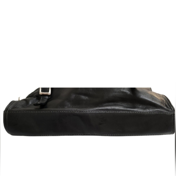 TIGNANELLO BLACK SOFT SUPPLE LEATHER SATCHEL TOTE BAG - Picture 8 of 11